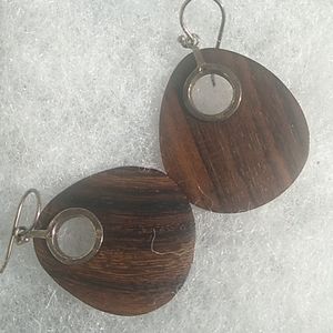 NWOT Silpada .925 Silver & Wood Earrings